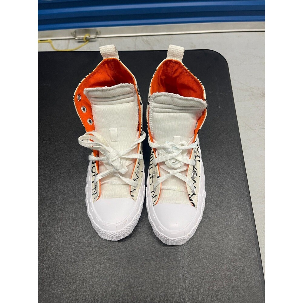 Size 6.5 - Converse Chuck Taylor All Star High Top White & Orange.